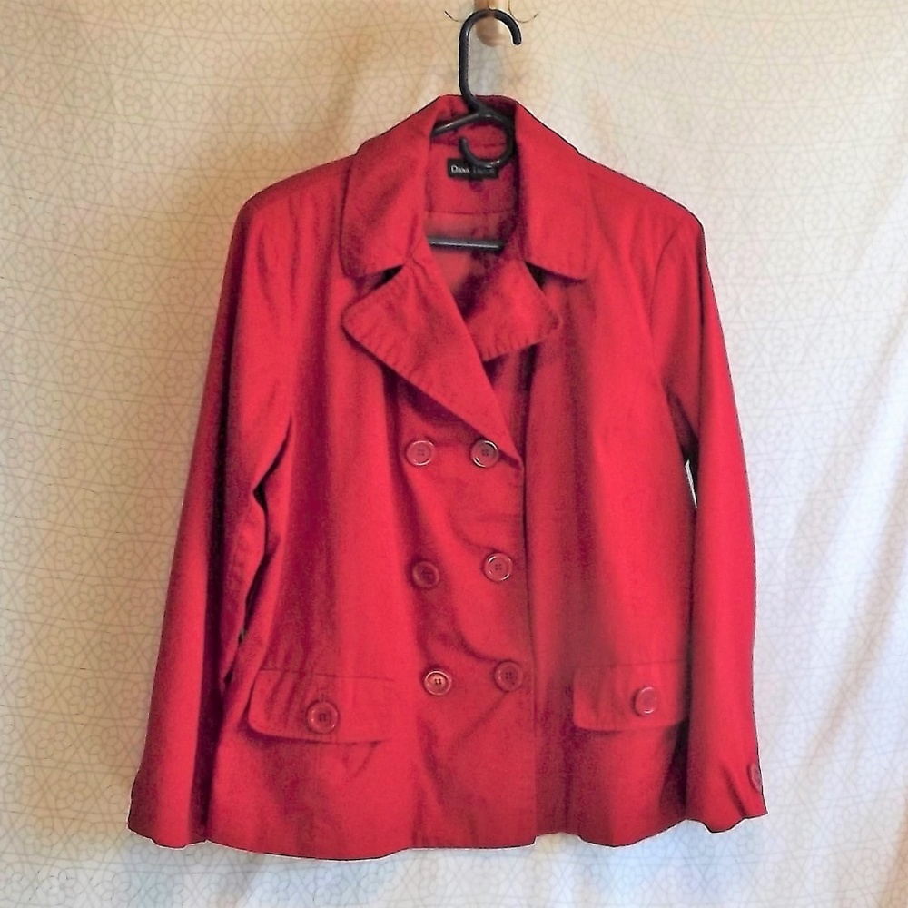 Red Double Breasted Blazer Coat
